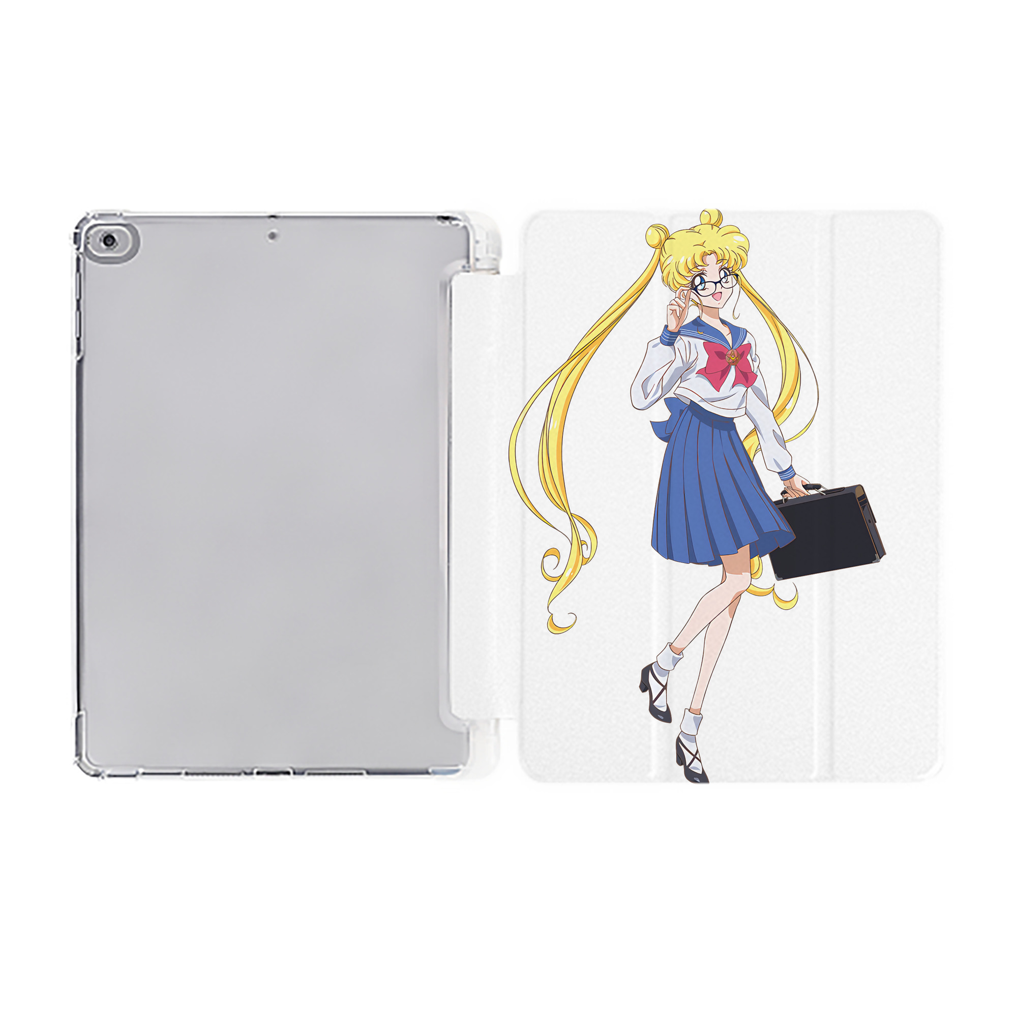 （画像用） 美少女戦士セーラームーン 愛野 美奈子 あいの みなこ Sailor Moon Aino Minako IPad ケース ペン収納付き 三つ折りスタンド PUレザー×シリコン 対応機種9.5/10.5/10.9インチ
